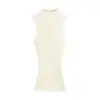 Top Regata Canelado Gola Meia-Alta Sem Mangas Estilo Desejo Puro Feminino Verão Novo Curto Afinando a Cintura Camisola Sem Mangas Sexy Tendência Hot Girl Top