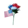 Flores Artificiales Día de la Independencia Ramo Conmemorativo Rojo Blanco Azul Cementerio Bandera Americana Día de los Caídos Decoración del Hogar