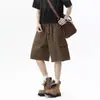 Pantalones cortos casuales de moda de verano para hombre con estampado de espigas de trigo, de moda, holgados, versátiles, de pierna recta, de pierna ancha, de cinco puntos de largo