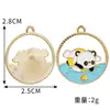 Accesorio de aleación con goteo de aceite, estilo chino, lindo panda, colgante de bambú para llaveros, pendientes, collares y joyería DIY