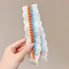 Estilo Perezoso Floral Tejido Velcro para Mujer Flequillo Dulce Adhesivo Elegante Aro para el Cabello sin Presión Diadema de Gama Alta Tocado