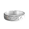 Pulsera de Plata de Ley 999.9 con Personalidad, Estilo Étnico de Moda, Flor de Peonía Floreciente, Versión Ancha Simple