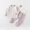 Ropa para Bebé Primavera y Otoño Algodón Set Clase A Cintura Alta Protección de Barriga Ropa de Otoño y Pantalones Set Separado Ropa para Casa Pijama