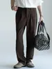 Pantalones rectos de algodón con sensación de nube, amigables con la piel, crujientes, de doble pinza para hombre, Otoño/Invierno 2026, de fácil cuidado, con caída, para ir al trabajo, casual