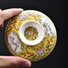 Taza de Cerámica Esmaltada para Oficina con Tapa e Infusor, Taza de Agua con Filtro de Pájaros Florales Chinos de 3 Piezas