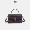KB Princess Bani 2025 Outono/Inverno Nova Bolsa de Mão com Fecho de Cadeado Roxo Moda Feminina Bolsa Transversal para Comércio Exterior