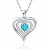 Collar Explosiones de Amor Transfronterizo de Amazon para Mujer Moda Europea y Americana Colgante en Forma de Corazón con Diamante Cadena para Clavícula Regalo de San Valentín