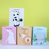 Smile 210g Cartão Branco Desenho Animado Coelho Branco Animal Saco de Embalagem de Papel Pronto para Venda Atacado Panda Vaca Branca Pequena Sacola