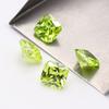Zircônia de Cor Especial 7A Quadrada Lapidada 17# Verde Maçã 18# Verde Maçã Escuro Fabricante de Zircônia Atacado Pedras Soltas