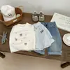 Colete Tricot Bordado Infantil Estilo Coreano para Meninos e Meninas, Design Fofo de Urso e Estrela Lua, Colete Versátil Moderno para Primavera e Outono
