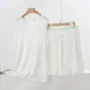 Conjunto de dos piezas para mujer de modal con cuello en V, top sin mangas y shorts, fino de verano, talla grande, nuevo, holgado, conjunto para casa