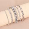 Pulsera Hip-Hop de Cadena Cubana de Metal Transfronteriza Europea y Americana Ins Diseño de Nicho Elegante Estilo Frío Juego de Joyería de Mano