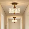 Lámpara de pasillo y recibidor vintage estilo francés, luz floral de vidrio retro de alta gama de lujo para vestidor, entrada y balcón