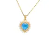 Collar Transfronterizo Japonés y Coreano Dulce Colorido Corazón Accesorios de Collar para Mujeres Estilo Ins Moderno Elegante Perla Cadena para Clavícula para Mujeres