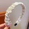 Diadema de lunares con volantes estilo coreano para niña, diadema antideslizante con dientes para niña pequeña, accesorio para la cabeza diario para lavar la cara y para exteriores para bebé