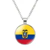 Collar con Colgante Redondo con Patrón de Bandera de País Sudamericano Entrega Directa de Fábrica de Pequeños Productos Transfronterizos