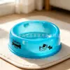 Tazón de plástico para mascotas con estampado de dibujos animados multicolor, tazón para mascotas para gatos y perros, tazón para comer y beber, utensilio doméstico para mascotas