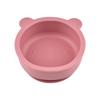 Cuenco de silicona con forma de oso para bebés, personalizado, apto para uso alimentario materno infantil, con ventosa y anticaídas, vajilla portátil para alimentación infantil.