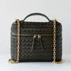 Mini Bolso Caja Tejido a Mano, Bolso de Alta Gama para Teléfono Móvil, Bolso Cuadrado Pequeño Versátil con Cadena, Bolso Cruzado de Hombro de Piel Genuina para Mujer
