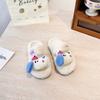 Estilo Coreano Otoño e Invierno Nueva Ropa Exterior Casual Zapatillas de Algodón Personalizadas para Niñas Perro Azul con Orejas Lindas Zapatillas Peludas Corazón de Niña