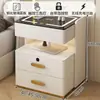 2026 Mesa de noche inteligente para dormitorio, hogar, carga inalámbrica, cerradura de huellas dactilares, gabinete de noche con almacenamiento, cerradura de contraseña