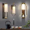 Nova Luminária de Parede Chinesa Sala de Estar TV Sofá Parede de Fundo Quarto Cabeceira Retro Dinastia Song Estética Lâmpada Decorativa de Atmosfera Ferro