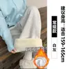Pantalones Deportivos Blancos y Grises para Mujer, Otoño/Invierno 2025 Nuevos de Cintura Alta de Pierna Recta Forrados de Polar Engrosados de Lana de Cordero de Pierna Ancha Casuales