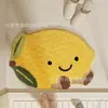 Alfombra de suelo de cachemira sintética con forma de fruta dopamina, bonita alfombra de baño, absorbente de agua, antideslizante, resistente a la suciedad, adecuada para el lado de la cama del dormitorio