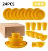 Juego de tazas, platos y cuencos de trigo negro para caja Amazon transfronterizo juego de 16 al por mayor