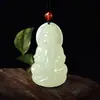 Atacado de fábrica Jade branco jade garrafa Guanyin pingente gordura de ovelha branco Maitreya Buda sorridente pingente colar de jade