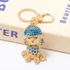 Amazon Poodle Strass Metal Chaveiro Pequeno Pingente Animal do Zodíaco Filhote Yiwu Pequenos Artigos Chaveiro