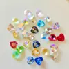 Joias para Nail Art Coração Cristal de Vidro Diamante Adesivos para Unhas Decoração de Roupas com Diamantes Sapatos e Chapéus Acessórios Feitos à Mão Diamante Coração de Pêssego com Fundo Pontiagudo