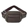 Nova Bolsa de Cintura de PU para Homens, Bolsa Transversal de Ombro Business, Bolsa de Peito para Esportes de Corrida, Mochila Tática para Exterior, Porta-Moedas para Celular