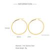 AliExpress aço titânio transfronteiriço ouro 18K estilo europeu e americano círculo de metal oco de alta qualidade brincos crescentes brincos