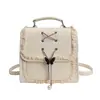 Bolso Cuadrado Pequeño Estilo Girly para Mujer, Nuevo Bolso Cruzado de Hombro para Viajar con Borde de Encaje, Mochila Linda Estilo Coreano