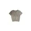 Camiseta de punto de manga corta con botones y cuello redondo, estilo coreano ins, corte ajustado, para mujer, top de verano ajustado CM2252