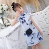 Cheongsam Tradicional Elegante Diario para Niñas Verano Nueva Moda Estilo Chino Pintura a Tinta Vestido Cheongsam Ajustado