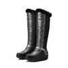 Botas de Nieve Cálidas Engrosadas de Invierno Estilo Coreano Color Sólido Botas de Caña Alta Suela Gruesa Antideslizante Botas de Longitud Media Transfronterizas Talla Grande Botas para Mujer