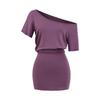 Chica Caliente Sexy Hombros Descubiertos Falda Corta 2025 Verano Nuevo Estilo Cintura Adelgazante Ajustado Un Hombro Cadera Falda Vestido