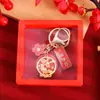 Llavero Colgante Bendición de Paz y Alegría Estilo Chino Metal Dragón y Fénix Carpa Todo Sale Bien Colgante para Bolso Joyería