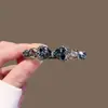 Grampo de Cabelo Exquisito Coreano para Mulheres, Presilha de Cabelo em Forma de Cruz com Toque de Luxo, Presilha Lateral com Strass, Presilha Elegante para Franja, Par de Presilhas