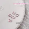 Arte de unhas rosa fundo pontudo formato especial diamante cristal vidro diamante rede vermelha coração torto diamante machado gota d'água broca de unha decoração
