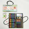 Set de Pintura de 59 Piezas Caja de Regalo para Niños Bolígrafo de Acuarela al por Mayor Set de Papelería para Niños Pequeños Estudiantes Crayón Óleo Pastel