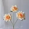3 Rosas Artificiais Elsa para Decoração de Cena de Casamento, Decoração de Casa e Hotel, Rosas para Atacado Transfronteiriço
