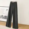 ¡Igual que los de la barra! ¡Increíblemente cómodo de llevar! Pantalones de lana de pierna recta para mujer, engrosados y cálidos para otoño e invierno