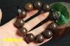 Atacado do Fabricante Pulseiras de Contas Budistas Esculpidas em Agarwood Vietnamita Luohan Shakyamuni Pulseira de Couro Preto