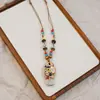 Cerámica Jingdezhen Galaxia de Noche Eterna Gradiente Mariposa Collar Trenzado Dulce Estilo Antiguo Diseño Lindo Cadena para Clavícula