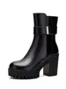 Botas de Salto Alto Meia-canela Femininas 2026 Outono/Inverno Novas Quentes Com Pelúcia Impermeáveis Plataforma Salto Grosso Solado Grosso Confortáveis Versáteis Botas Martin
