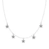Collar de flor estrellada de plata de ley s925 para mujer, cadena para la clavícula de lujo ligero europeo y americano, nicho de alta gama, celebridad de internet, ins, versátil