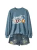 Mama esportiva Amazon eBay loja independente moletom feminino novo com gola redonda e mangas compridas moderno e estiloso